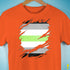 Agender Pride Flag Ripped Reveal Premium Unisex T-Shirt - Orange